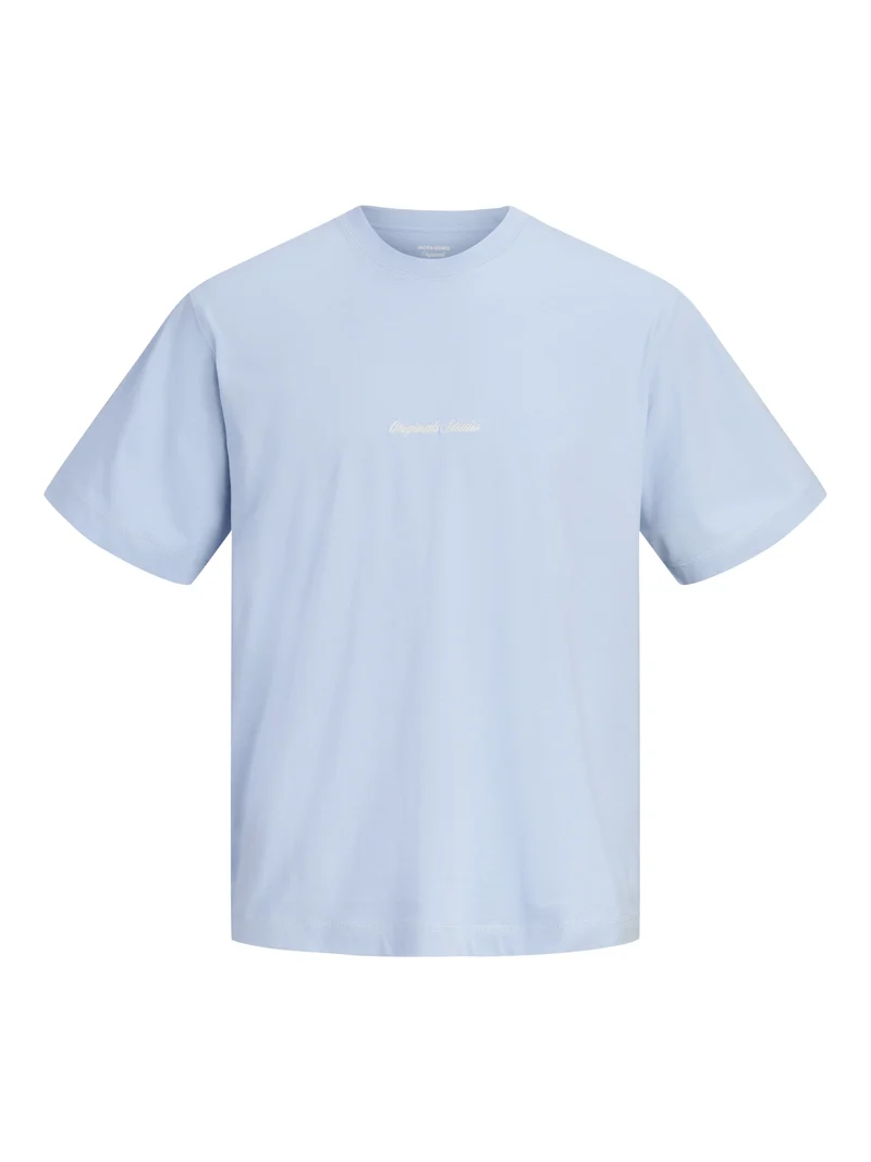 JORNORREBRO EMB TEE SS CREW NECK NO, Cashmere Blue