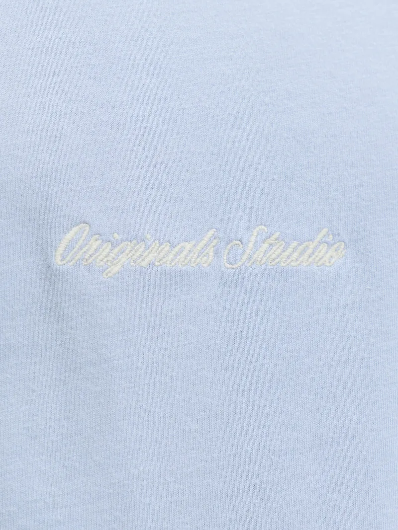 JORNORREBRO EMB TEE SS CREW NECK NO, Cashmere Blue