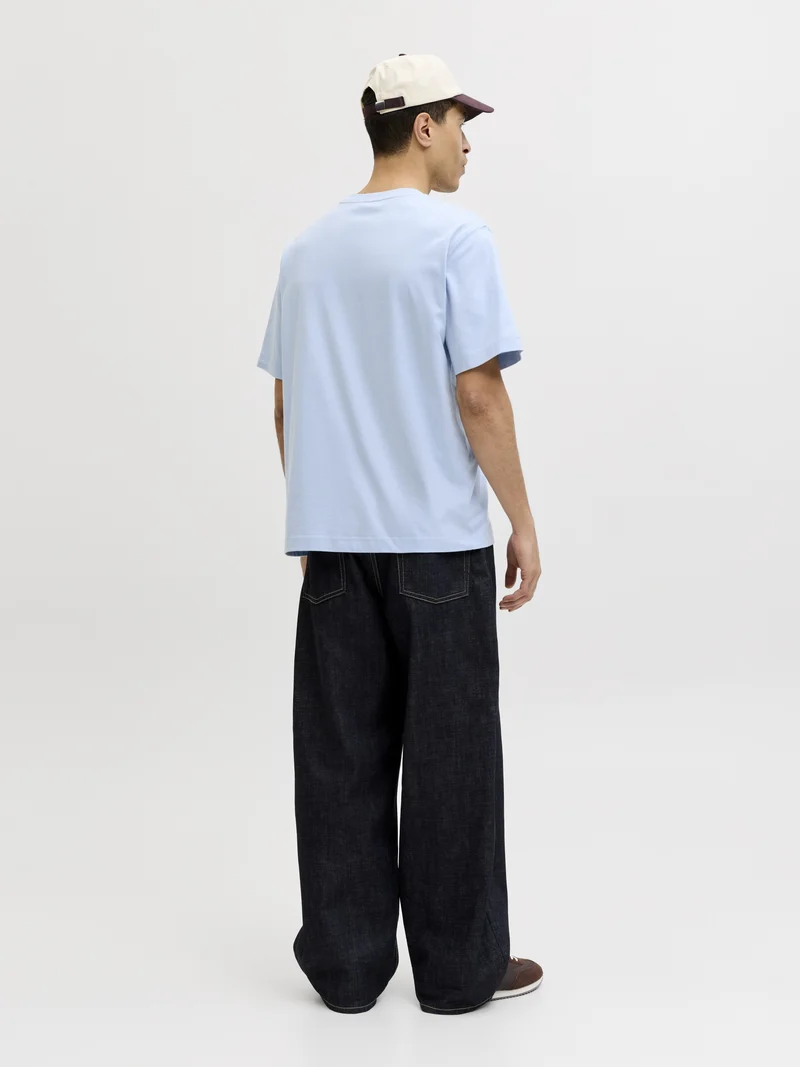 JORNORREBRO EMB TEE SS CREW NECK NO, Cashmere Blue