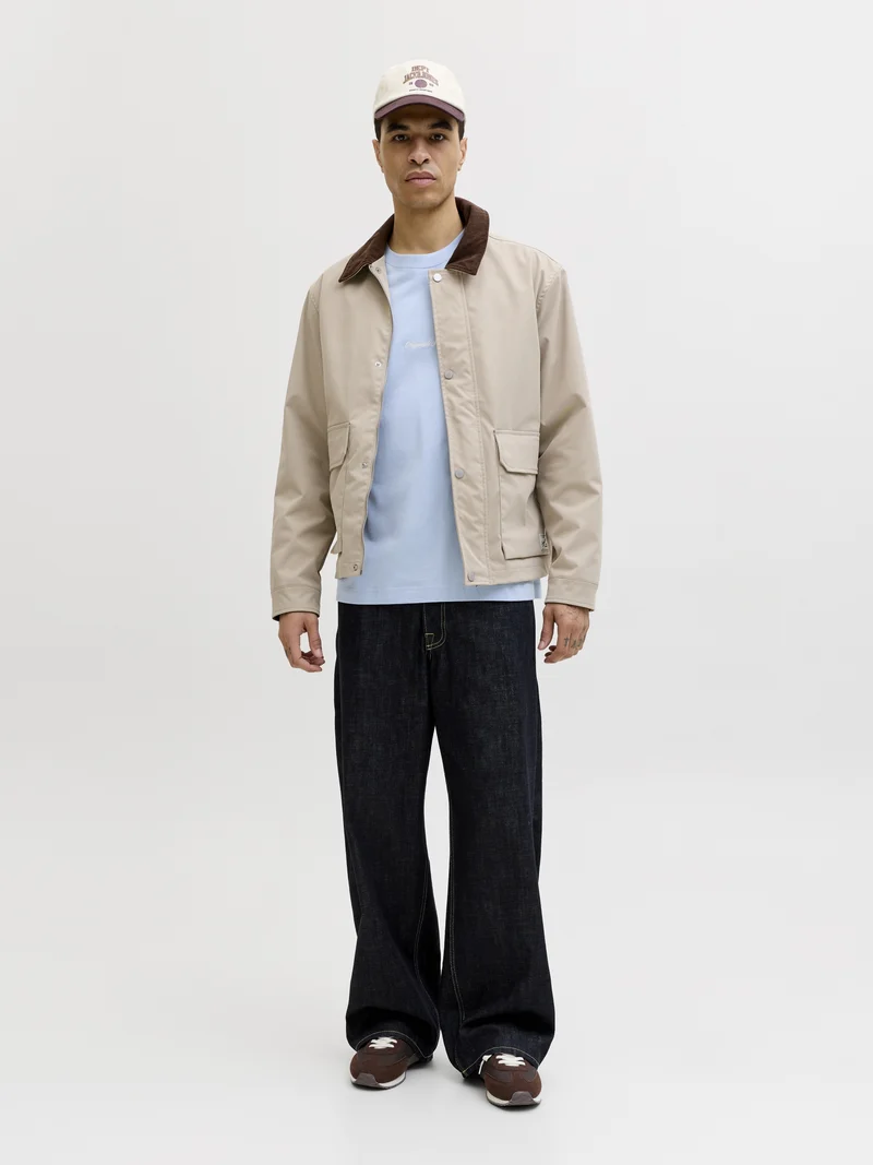 JORNORREBRO EMB TEE SS CREW NECK NO, Cashmere Blue