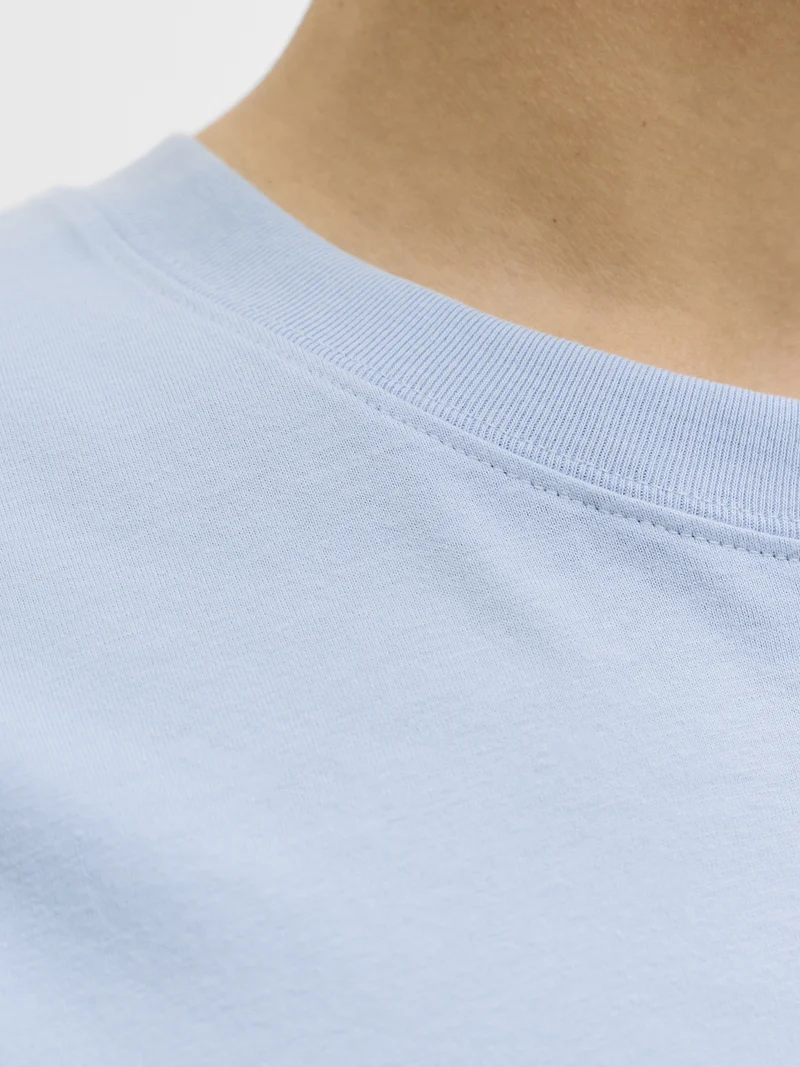 JORNORREBRO EMB TEE SS CREW NECK NO, Cashmere Blue