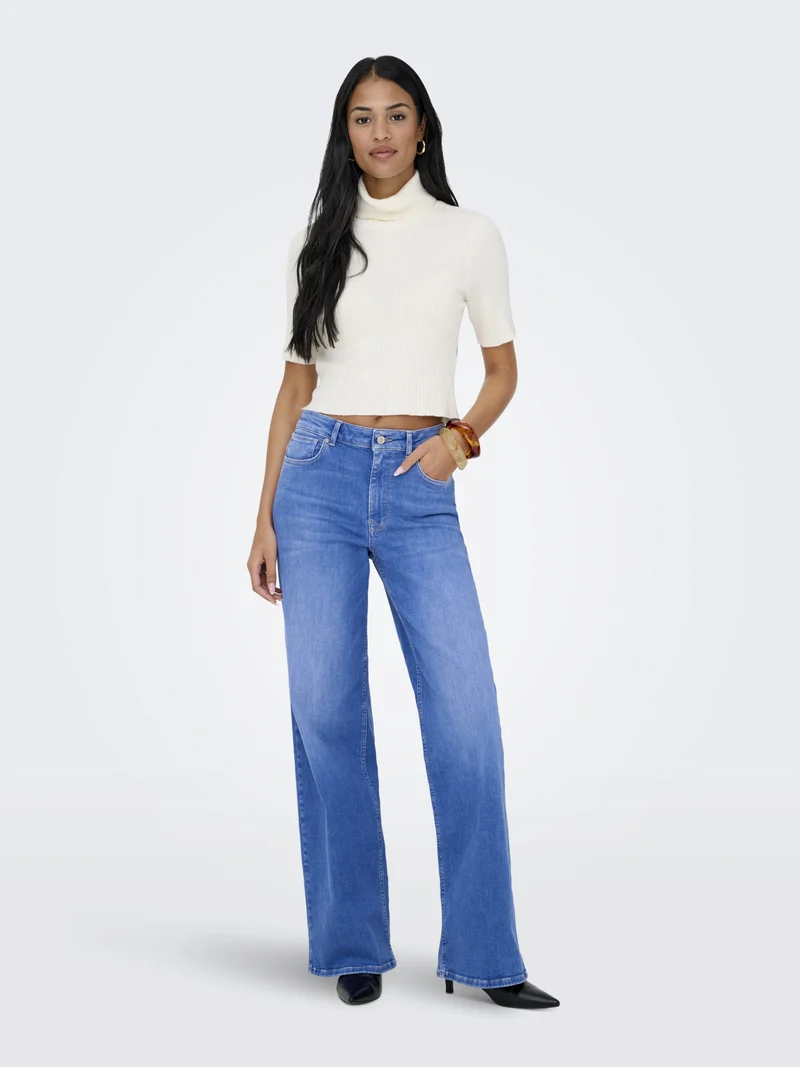 ONLMADISON BLUSH HW WIDE DNM REA262, Special Bright Blue Denim