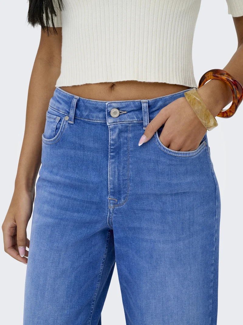 ONLMADISON BLUSH HW WIDE DNM REA262, Special Bright Blue Denim