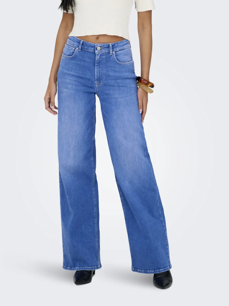 ONLMADISON BLUSH HW WIDE DNM REA262, Special Bright Blue Denim