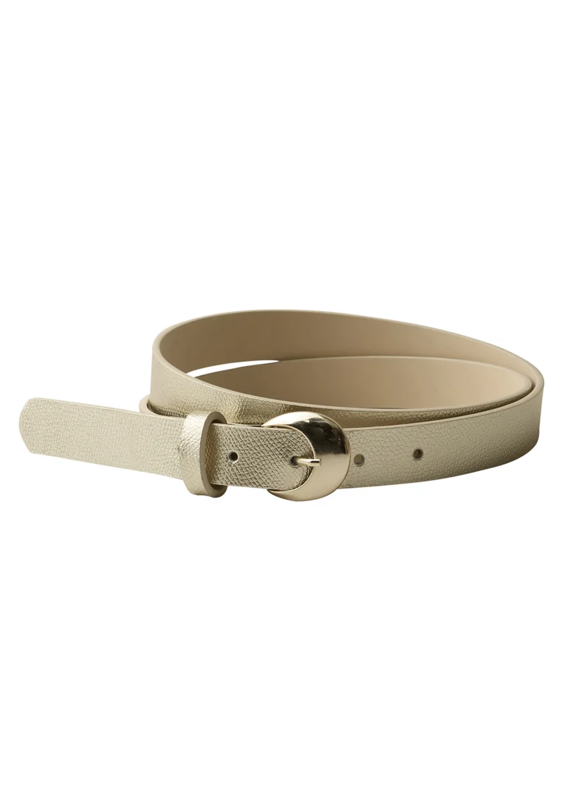 OP_Structured Leather Belt Met, light gold dull