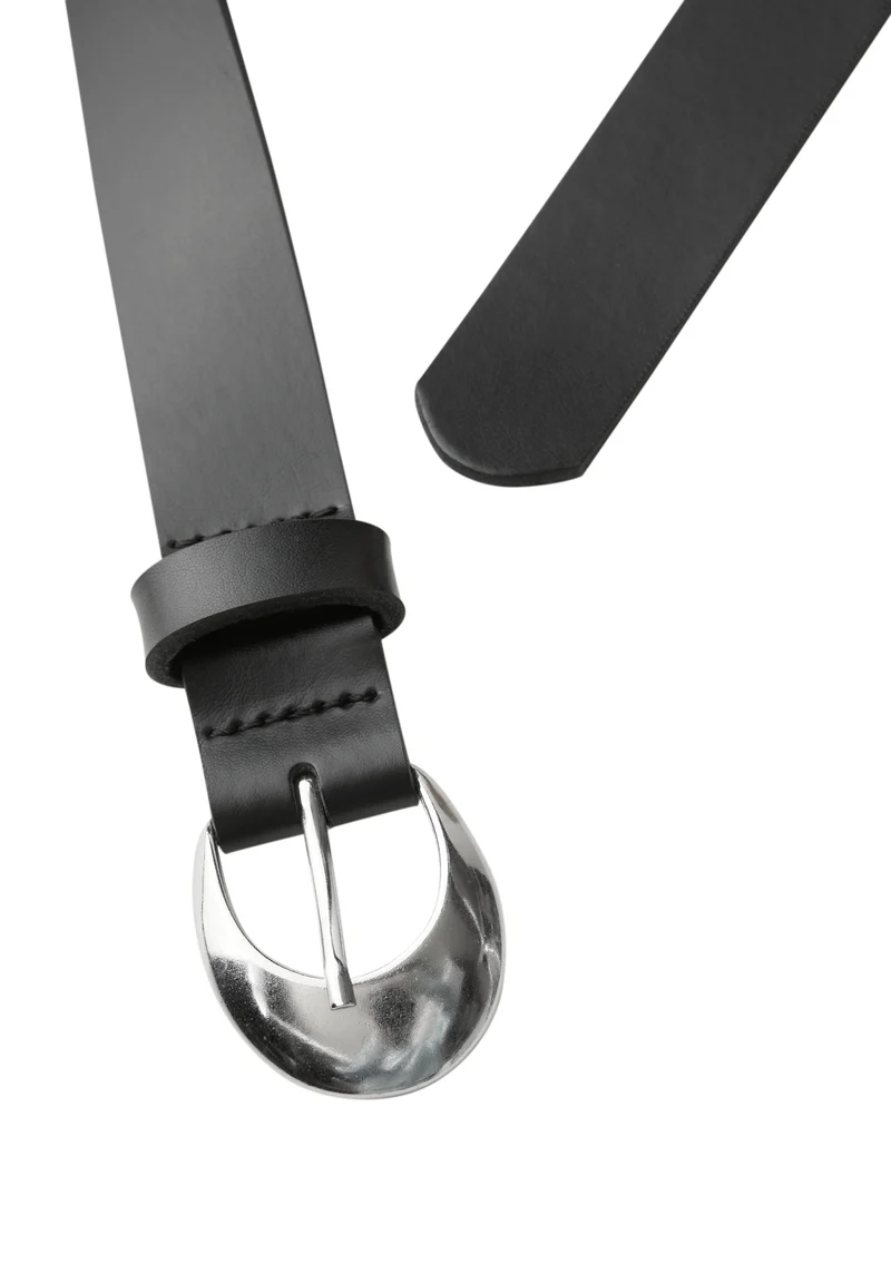 OP_Structured Leather Belt, Black