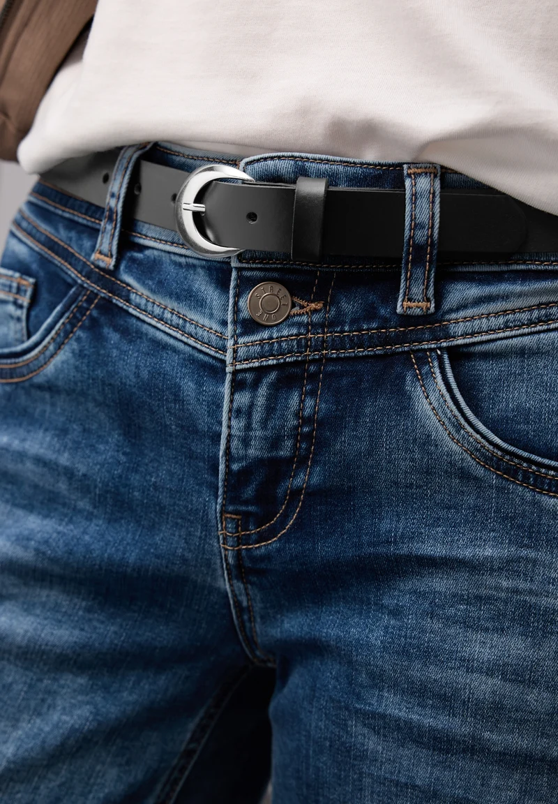OP_Structured Leather Belt, Black