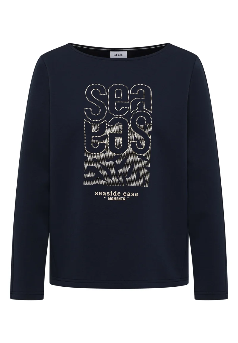 TOS Sea FP Embroidery T-shirt, universal blue