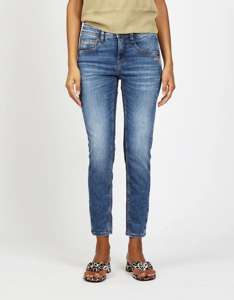 94AMELIE CROPPED, solid midblue