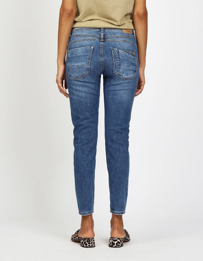 94AMELIE CROPPED, solid midblue