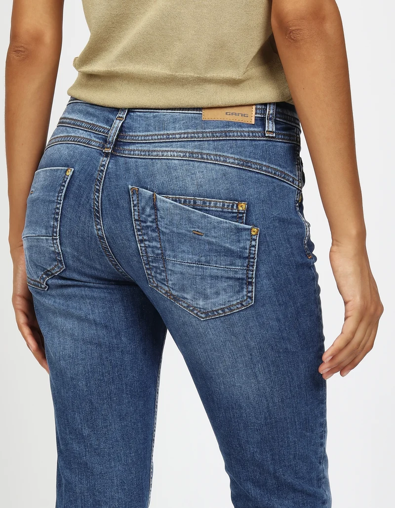 94AMELIE CROPPED, solid midblue