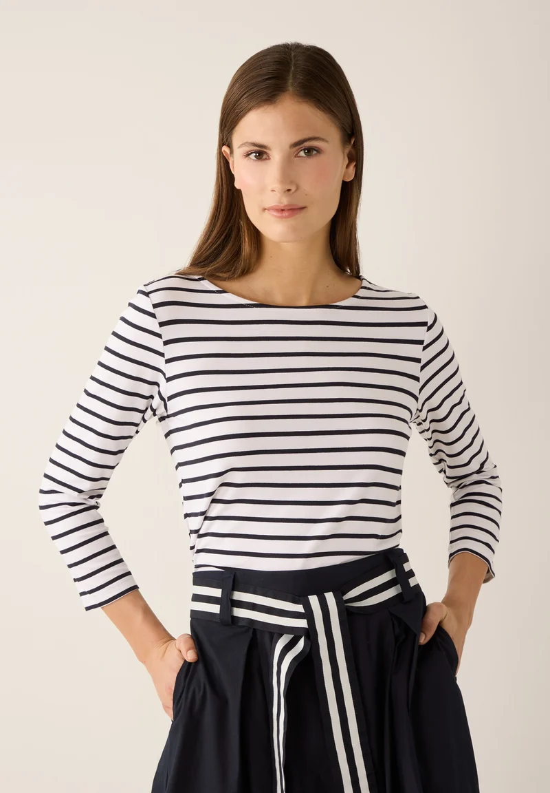 Striped Shirt, 3/4 Sleeve, jersey stripe wide