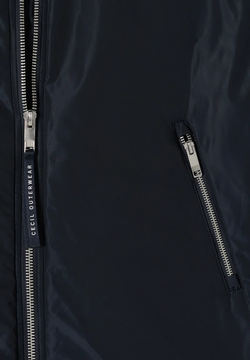 Long Blouson with sweat hood, blue navy