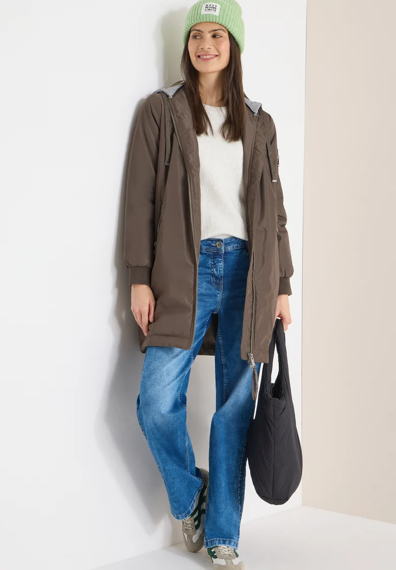 Long Blouson with sweat hood, mocha taupe