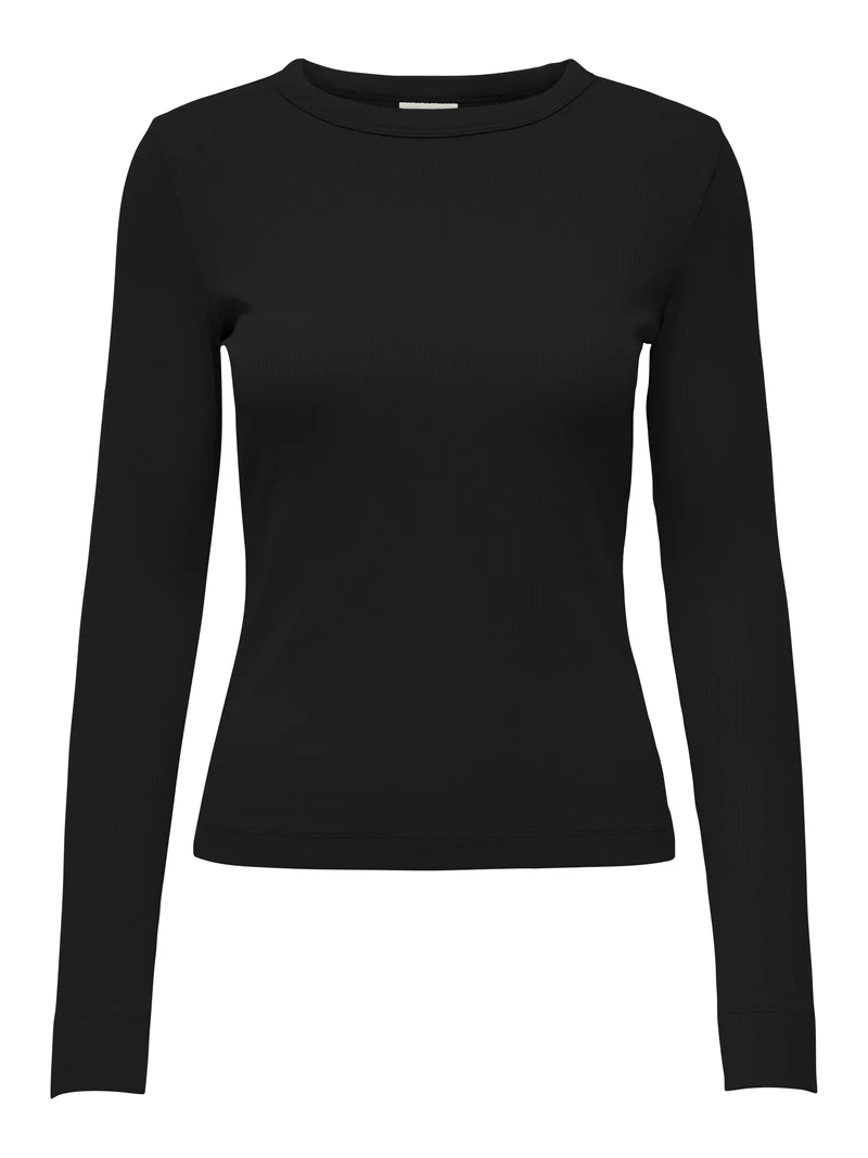 JDYSENTA L/S O-NECK TOP JRS, Black