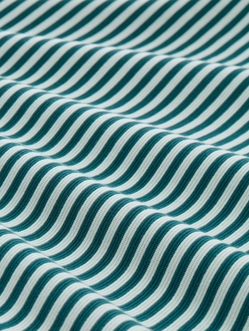 T-shirt structured, mint green regular stripe