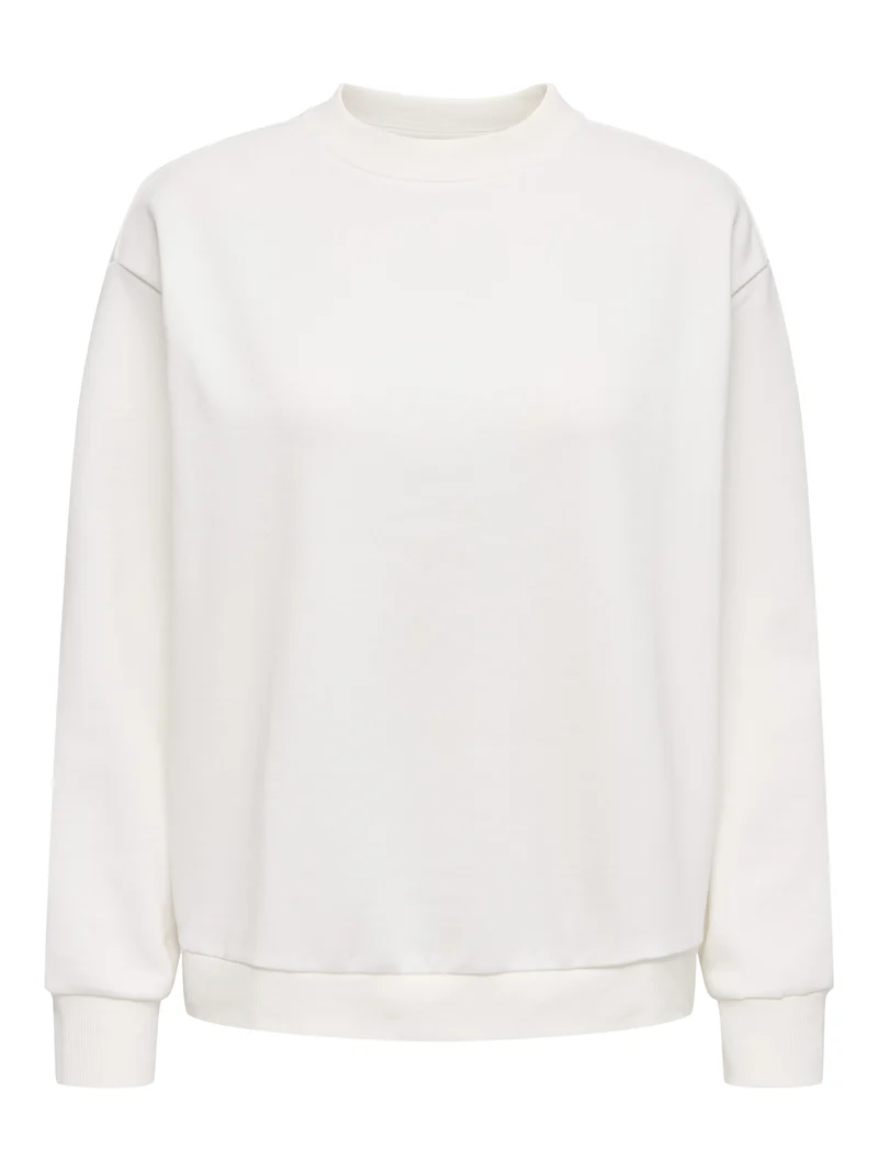 JDYNANNA LIFE L/S TEXT SWEAT JRS DI, Cloud Dancer/LOVE