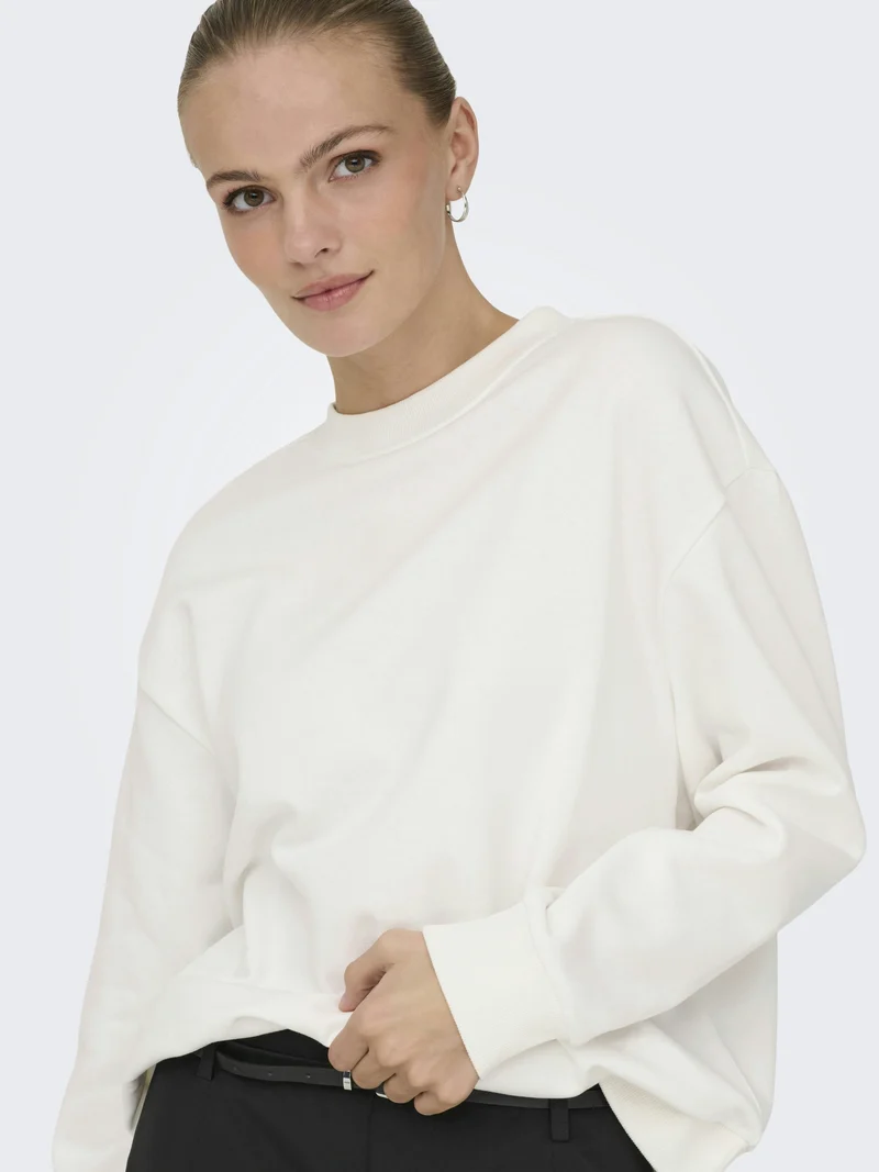 JDYNANNA LIFE L/S TEXT SWEAT JRS DI, Cloud Dancer/LOVE