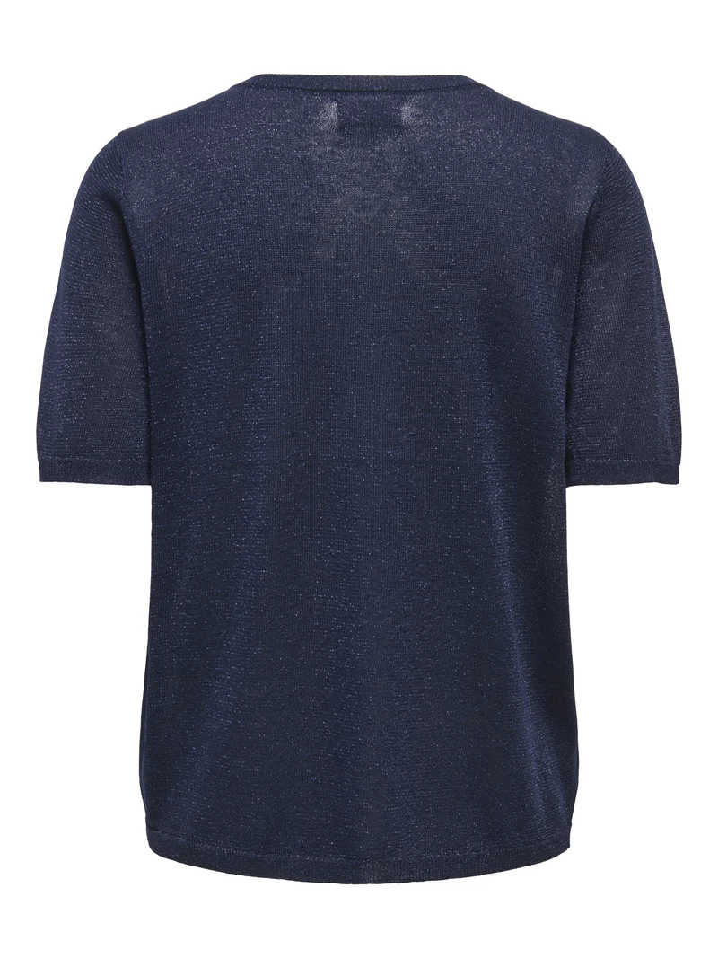 JDYBODILLA S/S VN GLITTER PULLOVER, Black Iris/W. DTM LUREX