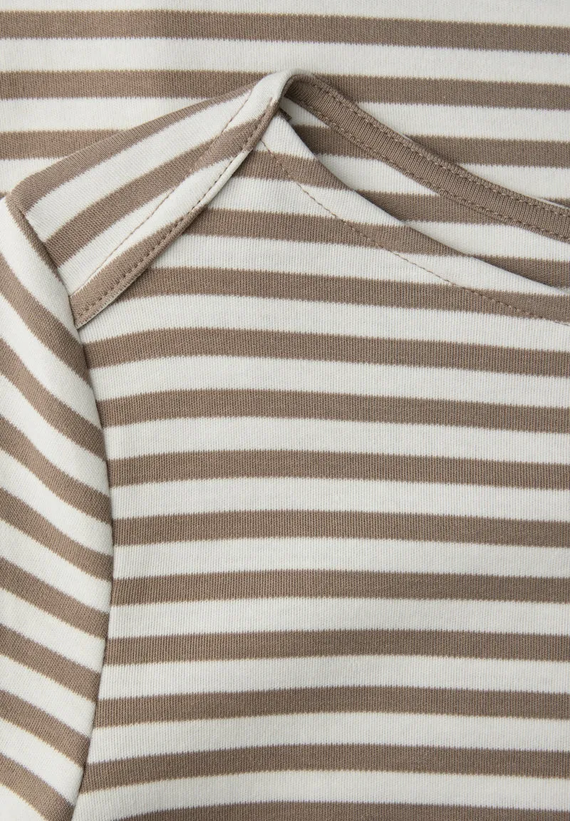 LTD QR u-boat yds stripe shirt, light terra mocha