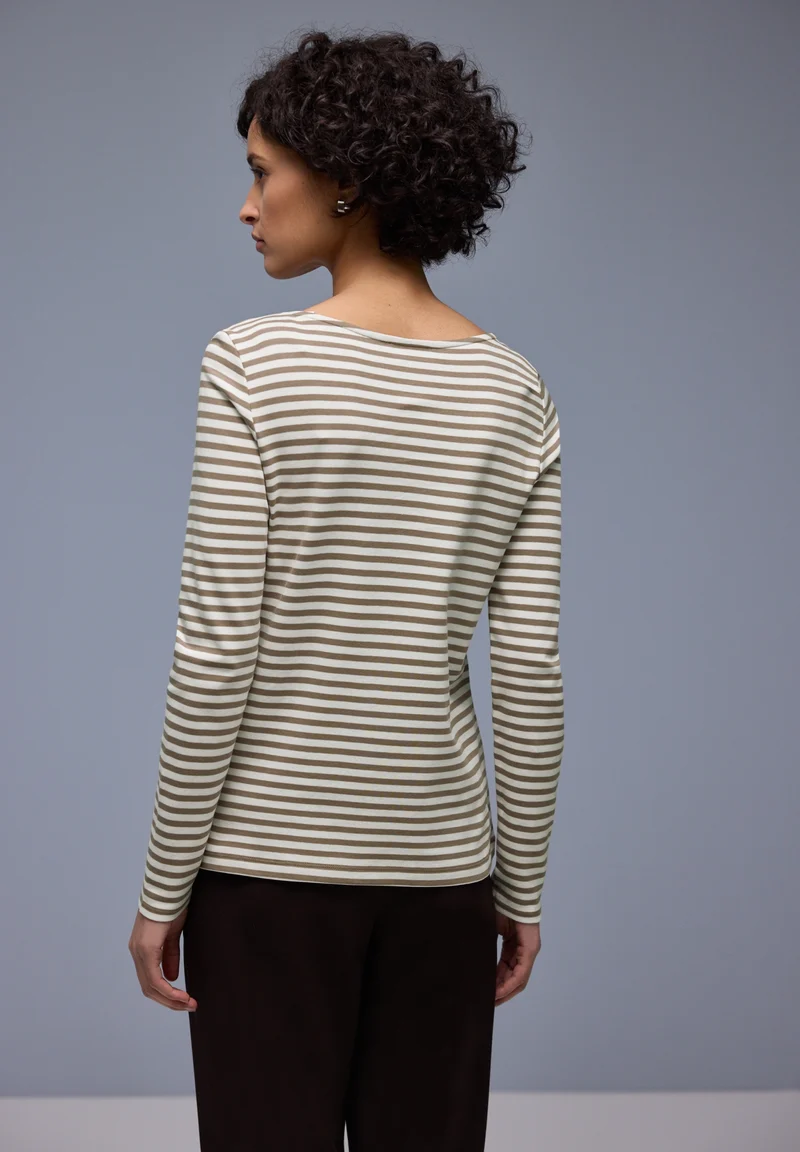 LTD QR u-boat yds stripe shirt, light terra mocha