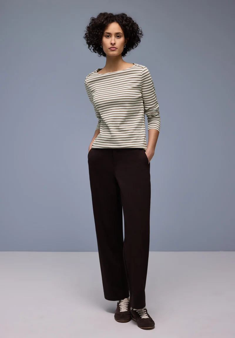 LTD QR u-boat yds stripe shirt, light terra mocha