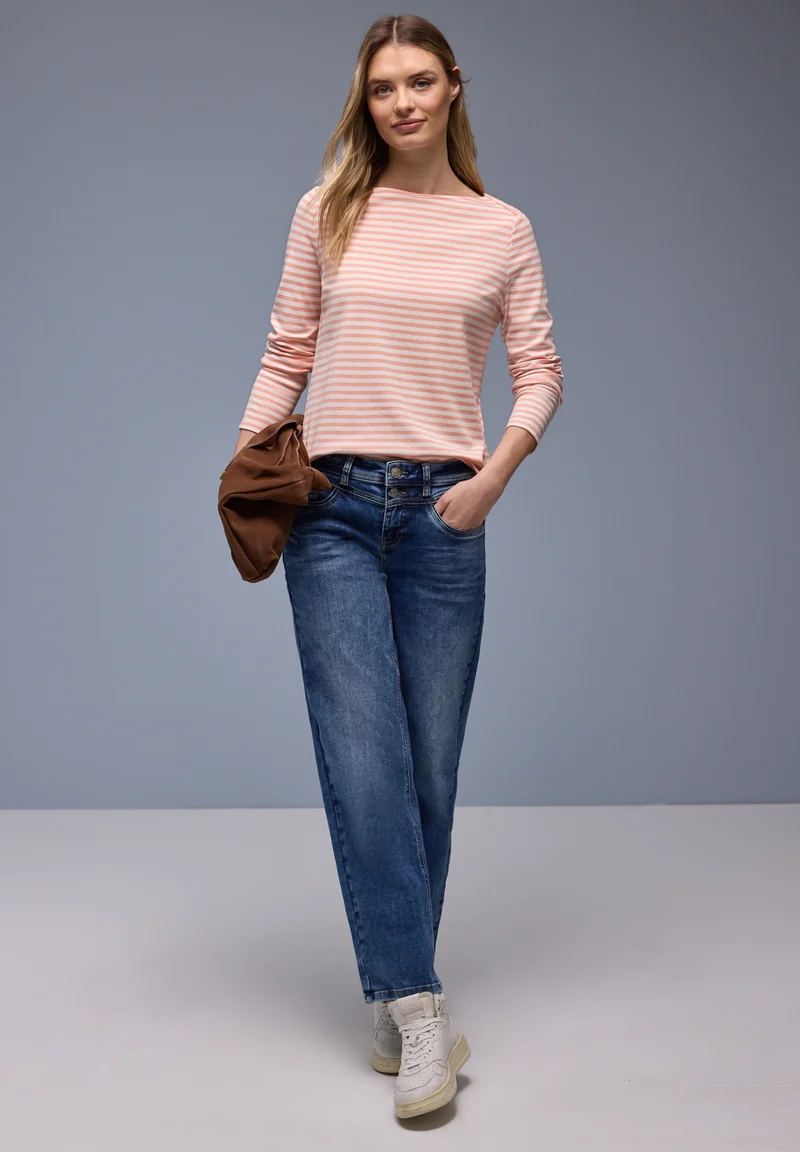 LTD QR u-boat yds stripe shirt, light apricot