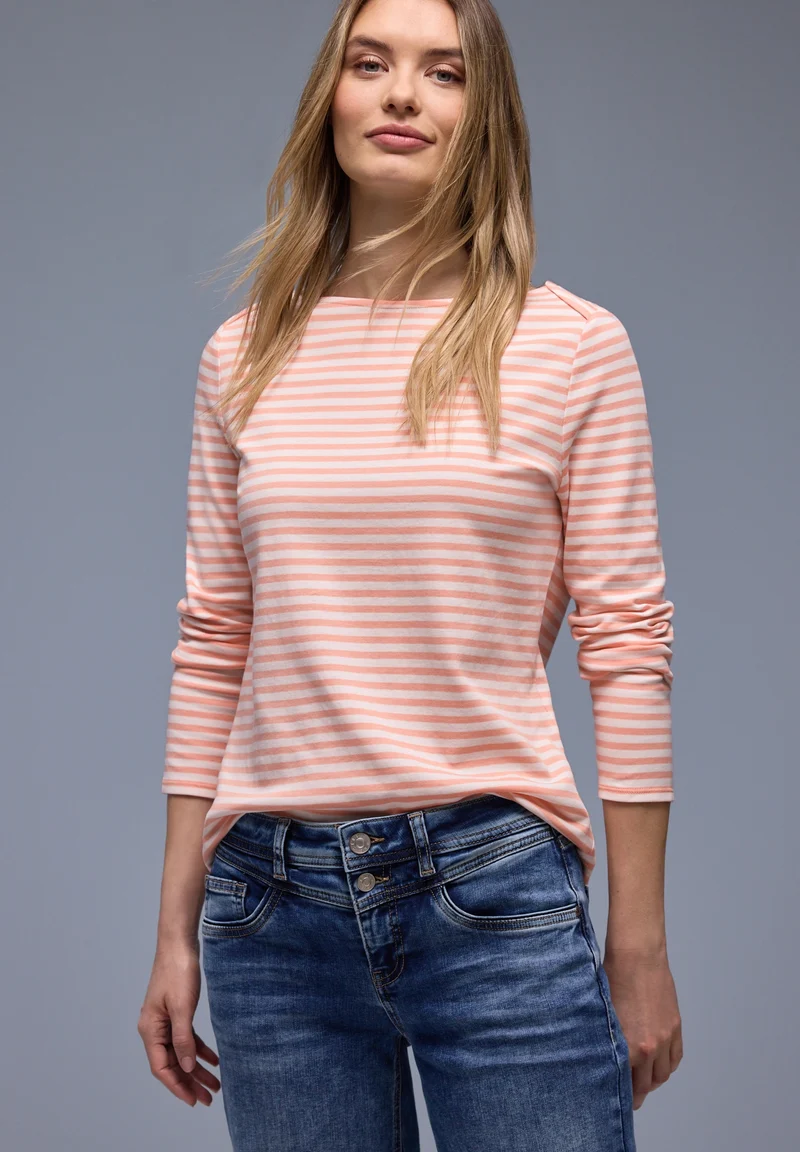 LTD QR u-boat yds stripe shirt, light apricot