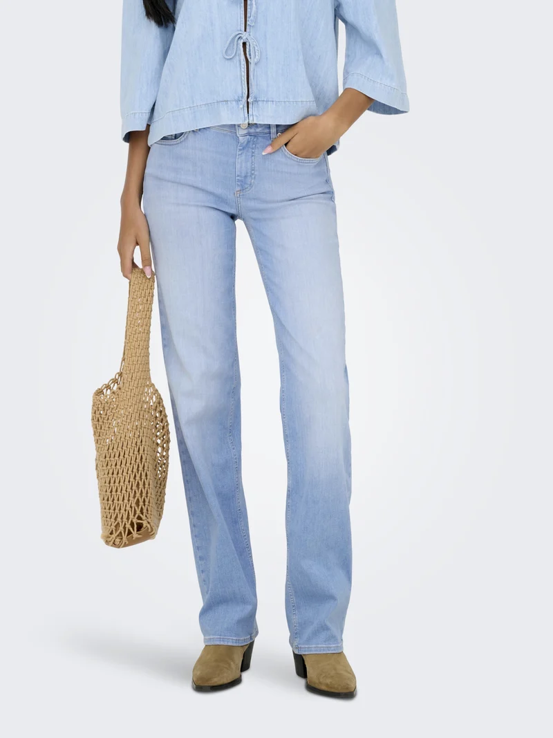ONLBLUSH MID STRAIGHT DNM REA828 NO, Light Blue Denim