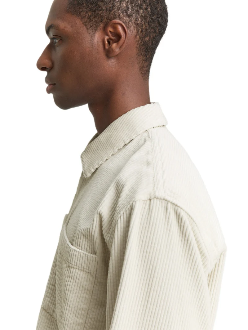 corduroy overshirt, greyish white