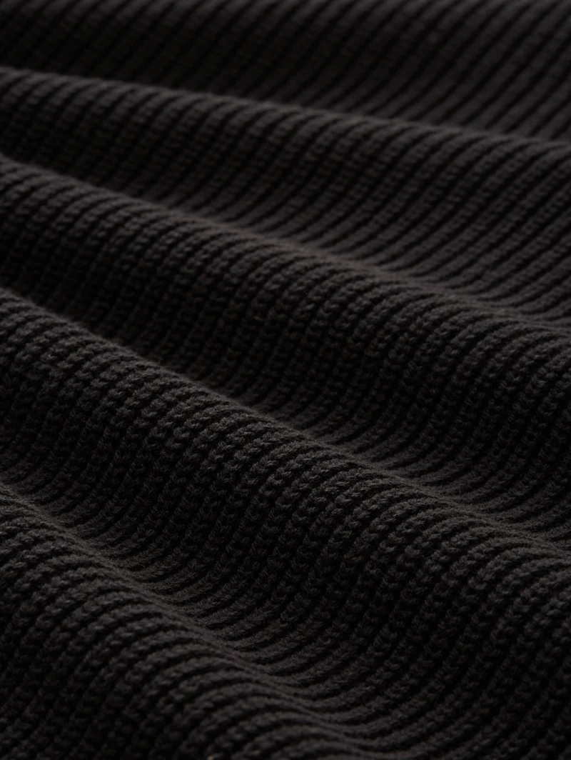 relaxed knit troyer, Black