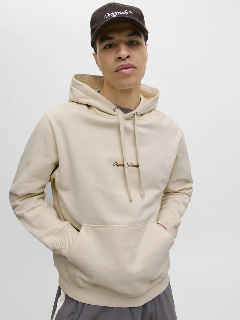 JORNORREBRO EMB SWEAT HOOD NOOS, Antique White