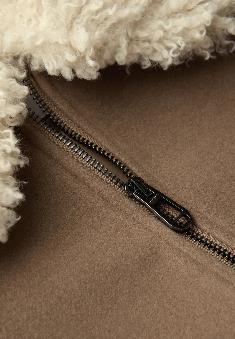 Studio Short Fake Wool Jkt w., COOKIE BROWN