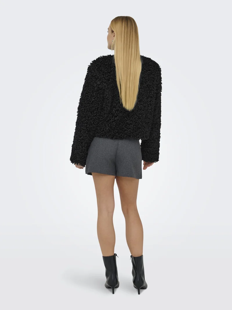 JDYNEO FAUX FUR JACKET OTW SIE, Black