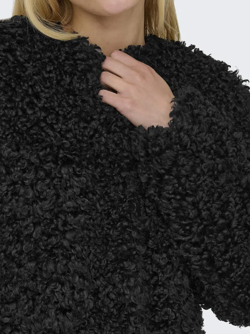 JDYNEO FAUX FUR JACKET OTW SIE, Black