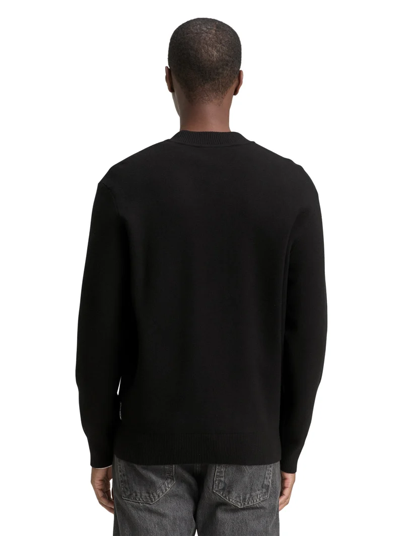 basic knitted bomber jacket, Black