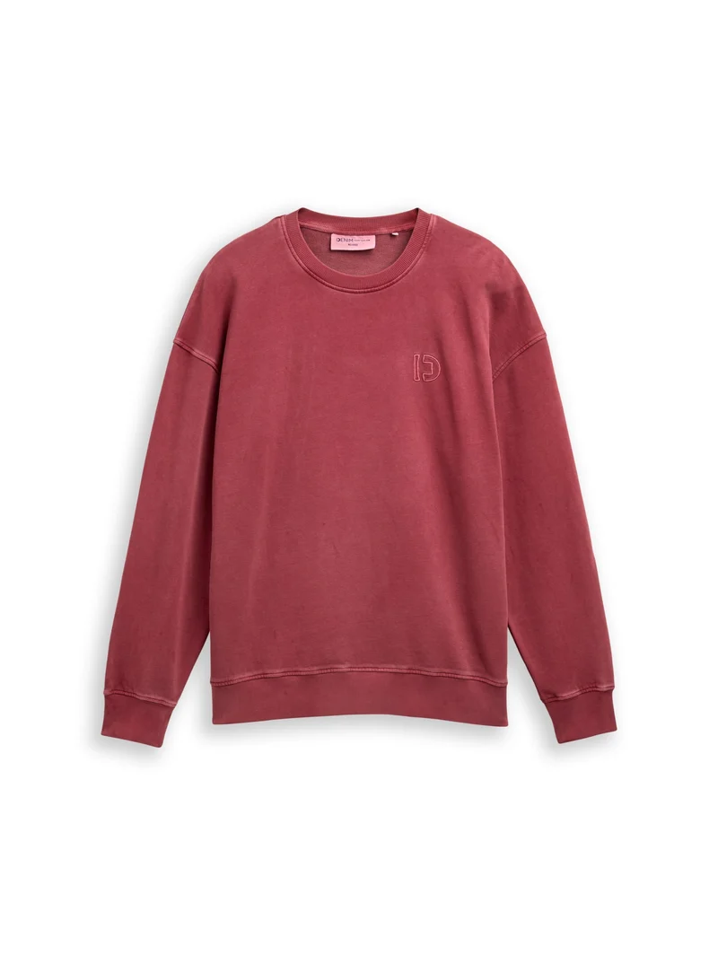 relaxed overdyed sweat with em, burnt russet