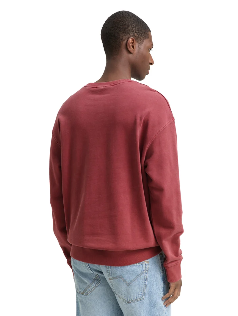 relaxed overdyed sweat with em, burnt russet