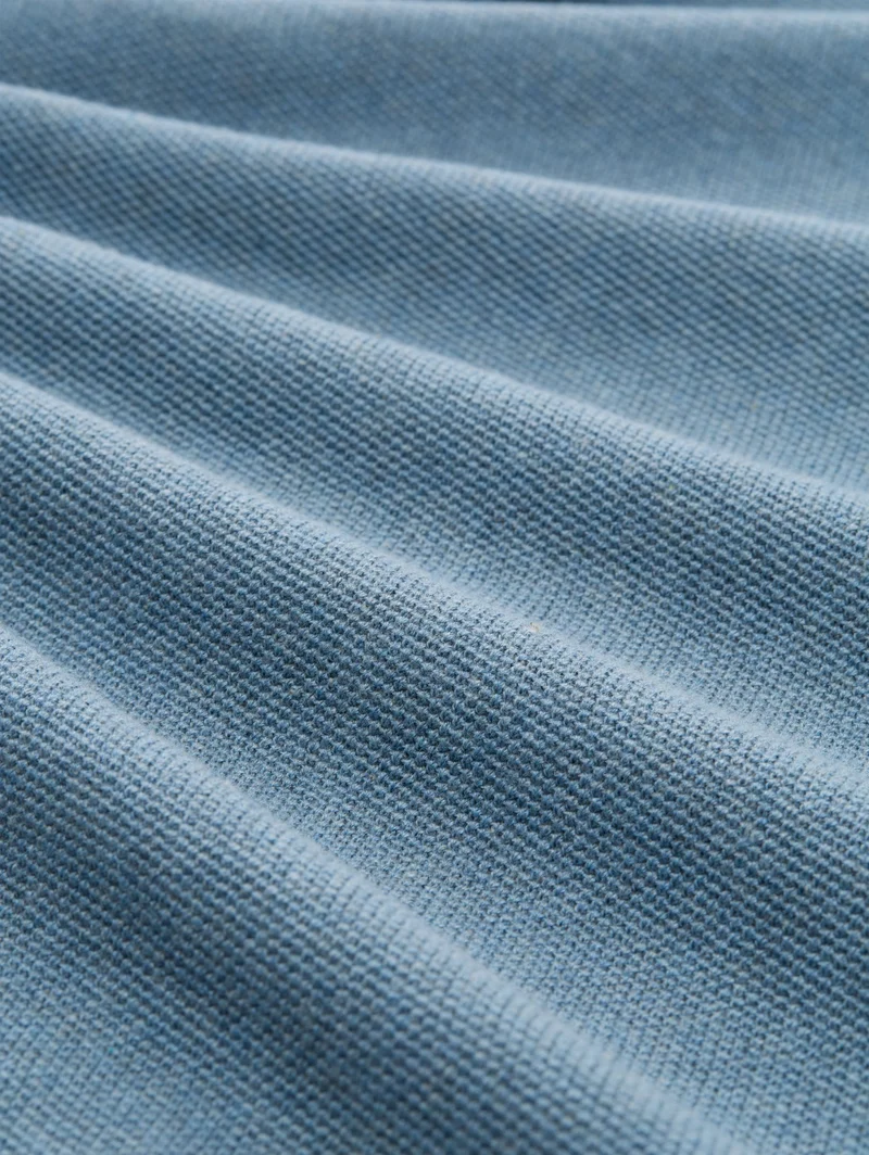 structured crewneck knit, faded blue melange
