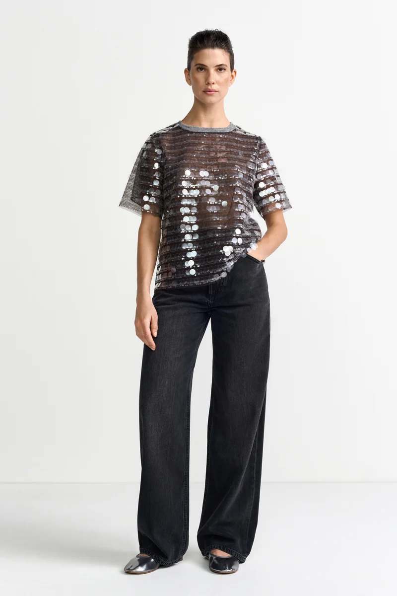 Sequin Shirt, grey melangé