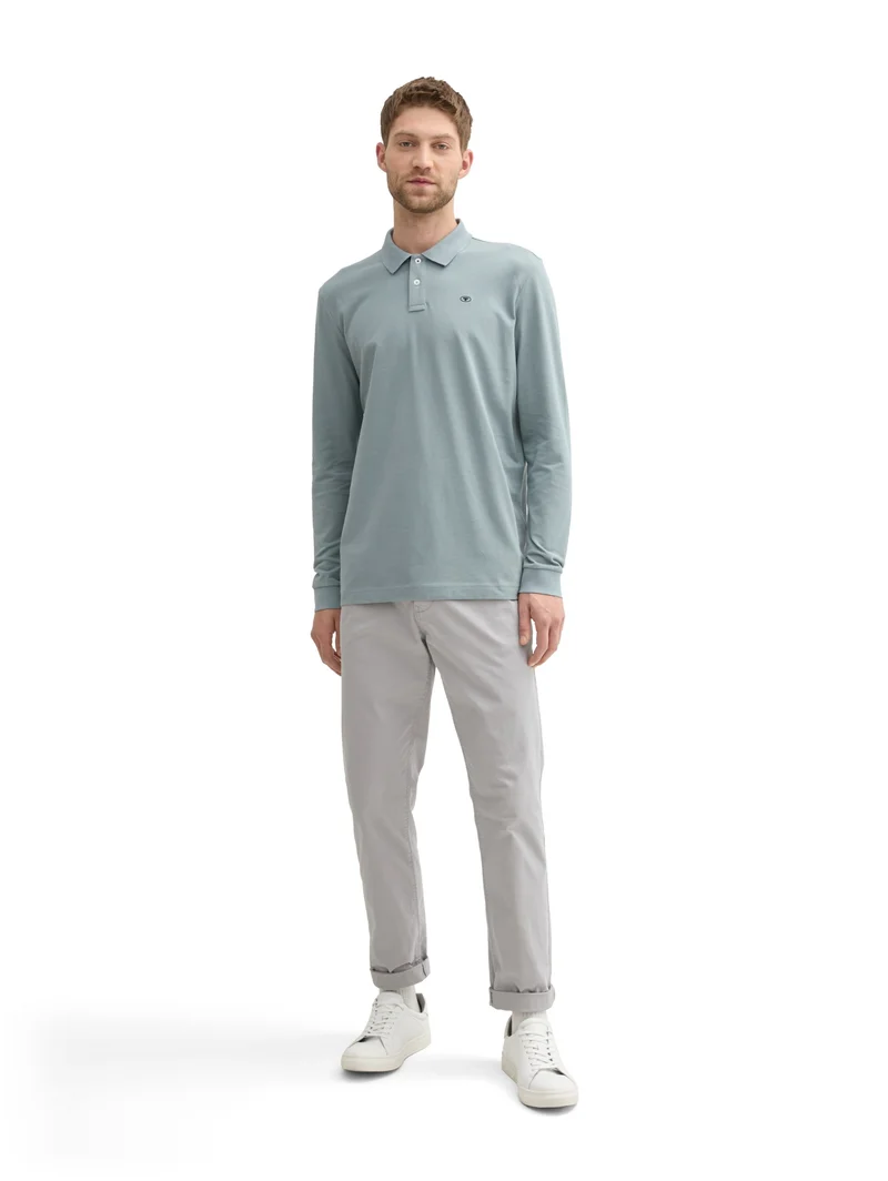 basic polo with contrast, grey mint