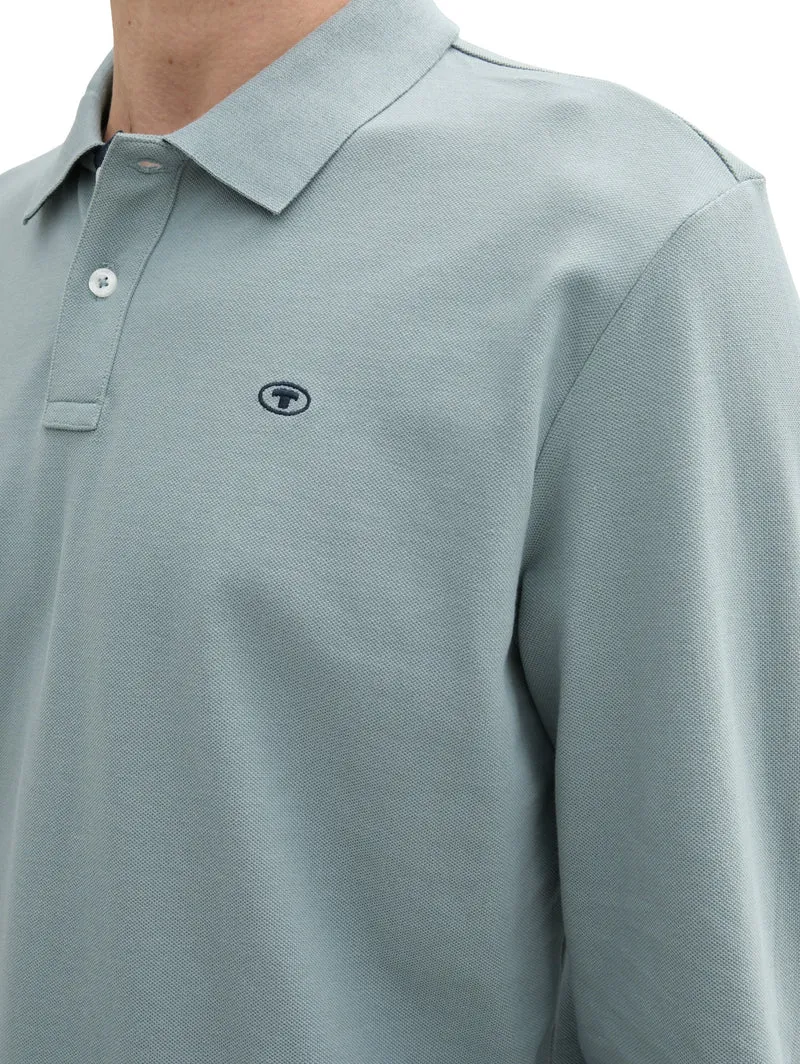 basic polo with contrast, grey mint