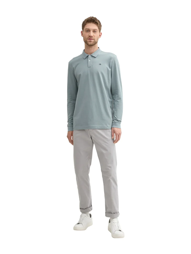 basic polo with contrast, grey mint