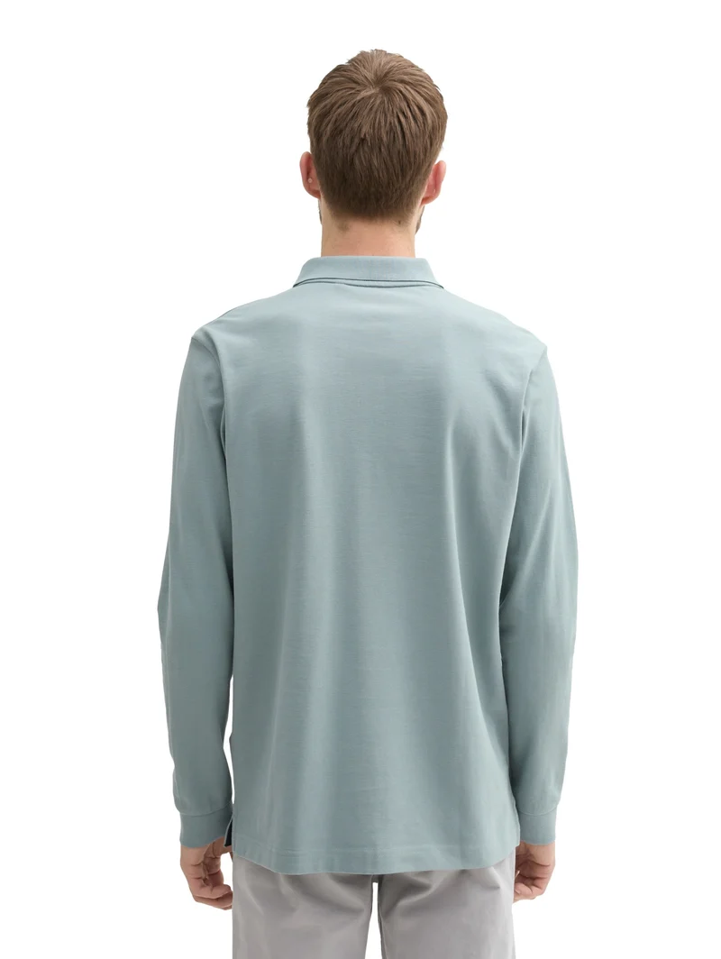 basic polo with contrast, grey mint