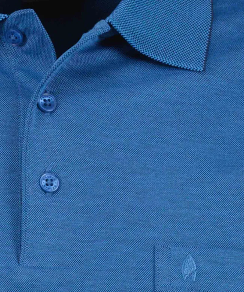 Polo soft knit LS, BLAU