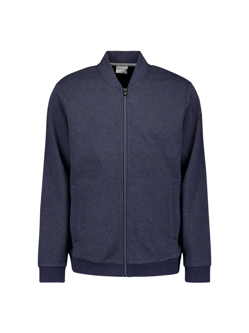 Sweater Full zip College Collar Twill Relief, Night