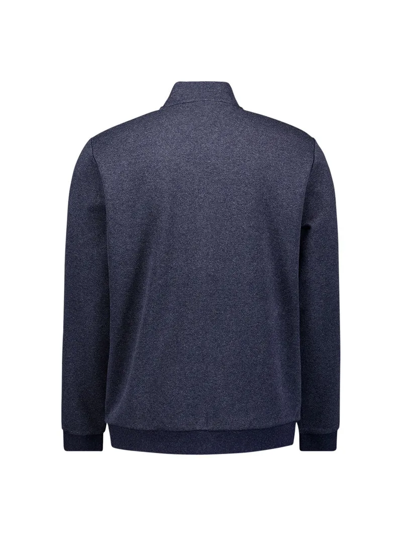 Sweater Full zip College Collar Twill Relief, Night