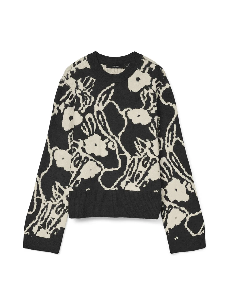 VMKAILA LS O-NECK PULLOVER BOO, Black/W. BIRCH