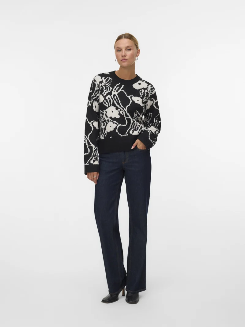 VMKAILA LS O-NECK PULLOVER BOO, Black/W. BIRCH