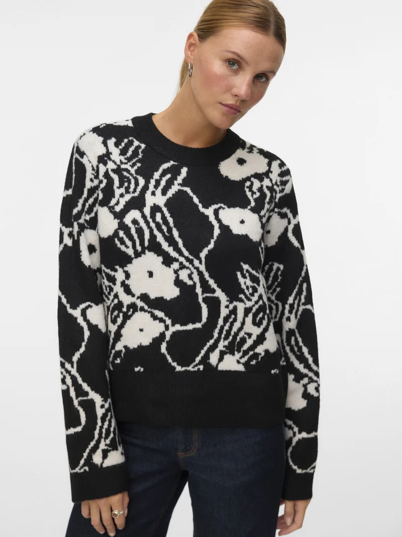 VMKAILA LS O-NECK PULLOVER BOO, Black/W. BIRCH